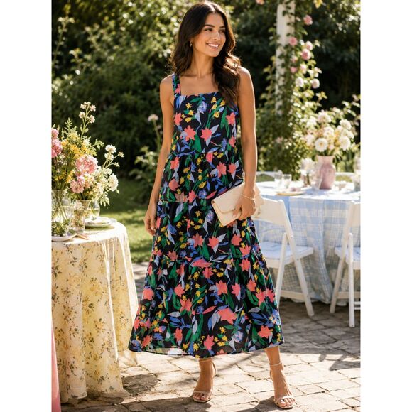 J. Crew Factory Dresses & Skirts - Cottagecore J. Crew Factory Feminine Floral Maxi Dress Size 6 Resortwear Summer